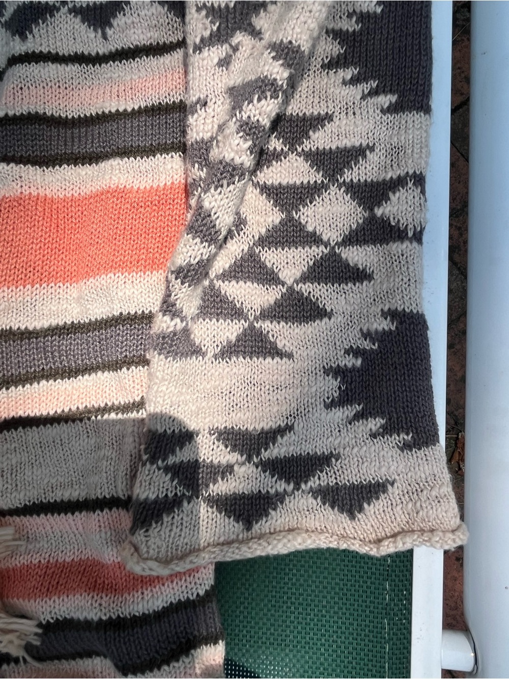 Rip Curl Hooded Tribal hoodie in Cream, Gray and Coral SURF WEAR Sz L - Picture 3 of 8